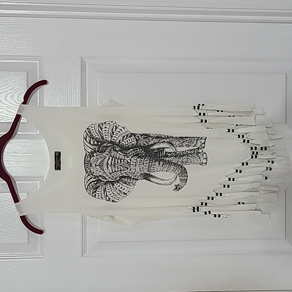 S Elephant print top with slit back